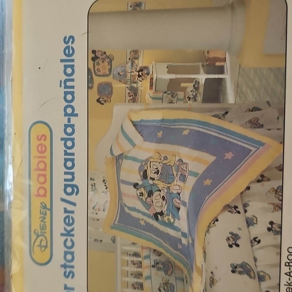 Vintage DEADSTOCK mickey mouse Disney BABIES diaper stacker holder - Picture 3 of 4